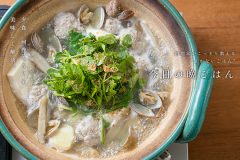 豚つくねとアサリの塩鍋