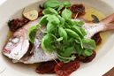 白身魚のバジル蒸し